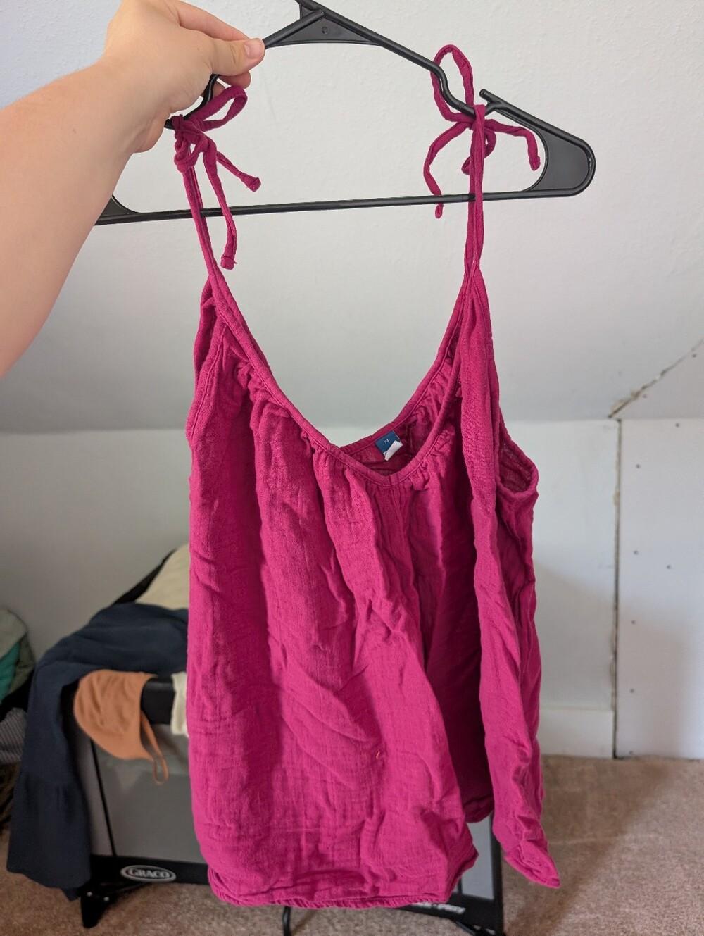 Women’s Tie-Shoulder Tank Top in Raspberry
